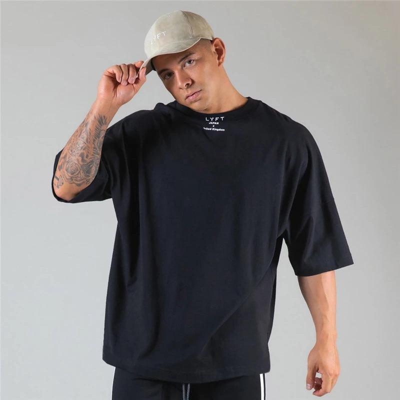 JAPAN&UK Cotton Gym Shirt Sport T Shirt Men Short Sleeve Running Shirt