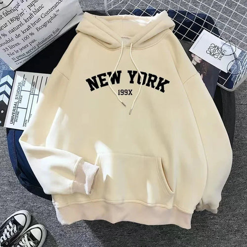Women’s Gym Hoodie – New York Letter Sweatshirt