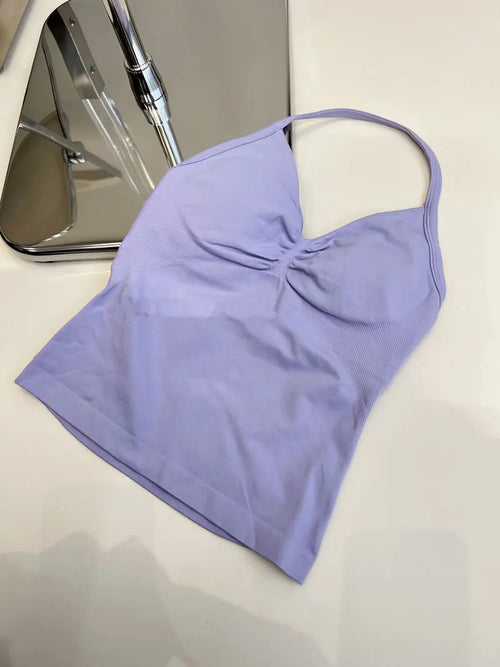 ALMASTRONG Women’s Seamless Longline Yoga Tank – Strappy Gym Top