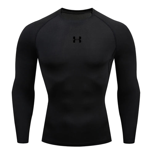 Men Running Compression T-shirt Long sleeves Sport Tees Gym Fitness