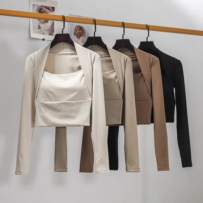 Women’s Fitness Chest Cushion Long Sleeve Sports Top