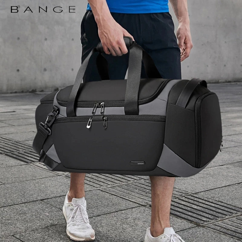 BANGE Men’s Waterproof Gym Bag – Fitness & Outdoor Training Duffel