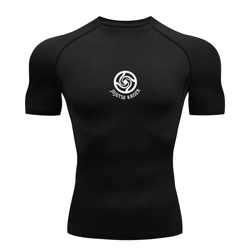 Anime Jujutsu Kaisen Compression Shirt Men Fitness Gym Sport Running T-Shirt Rashgard Tops Tee Quick Dry Short Sleeve T-Shirt - ALMASTRONG