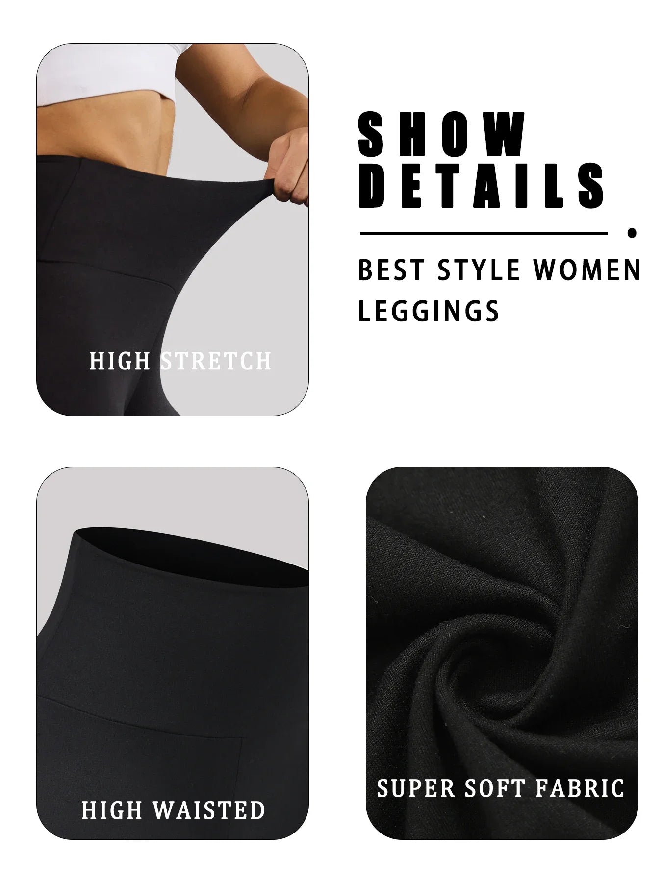 2 Pack Women's Super Soft Leggings High Waisted Tummy Control No See