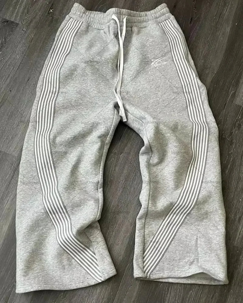 Men's straight legs wide pants fitness training casual sports outdoor running trousers fashion American style brand sports pants - ALMASTRONG