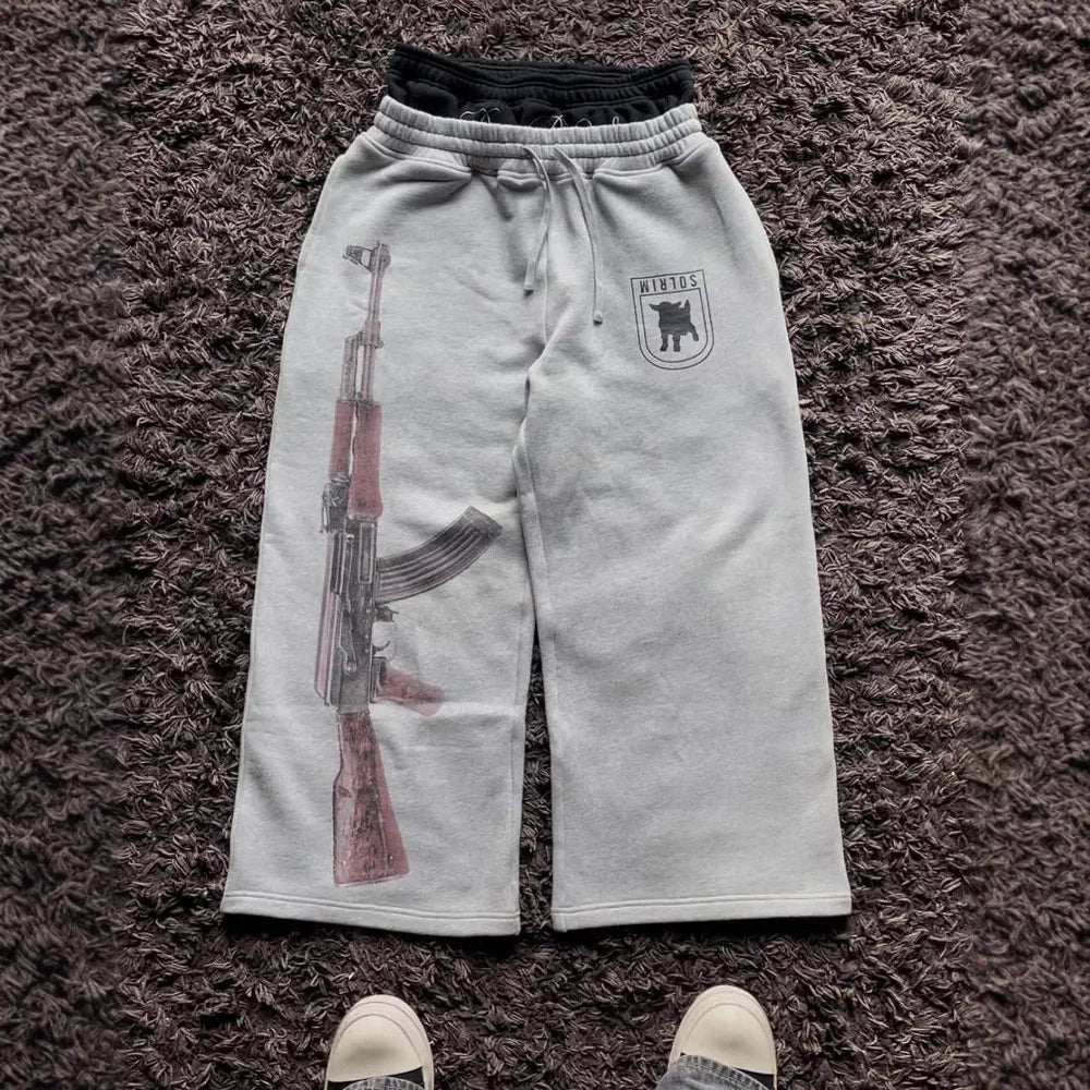 ALMASTRONG Unisex Gothic Embroidered Sweatpants