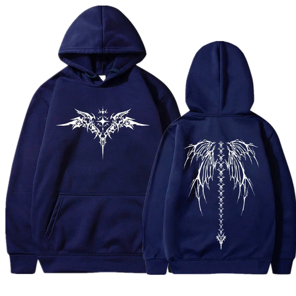 Men’s Wing Print Hoodie – Fashionable Long Sleeve