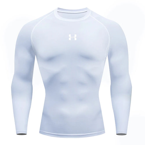 Men Running Compression T-shirt Long sleeves Sport Tees Gym Fitness