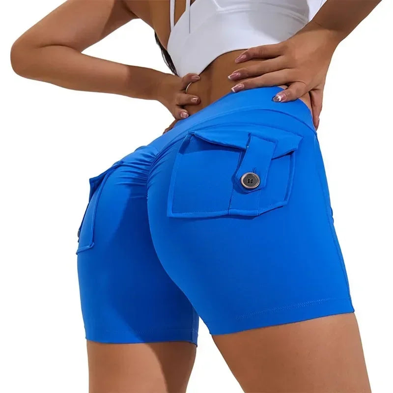 Fitness Yoga Leggings for Women Pocket Scrunched Gym Leggings High