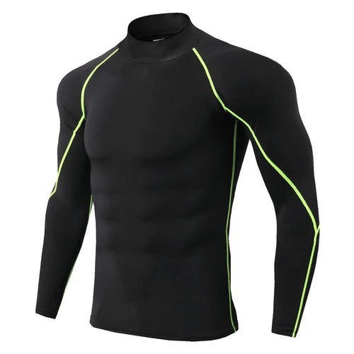 Men Bodybuilding Sport T-shirt Quick Dry Running Shirt Long Sleeve