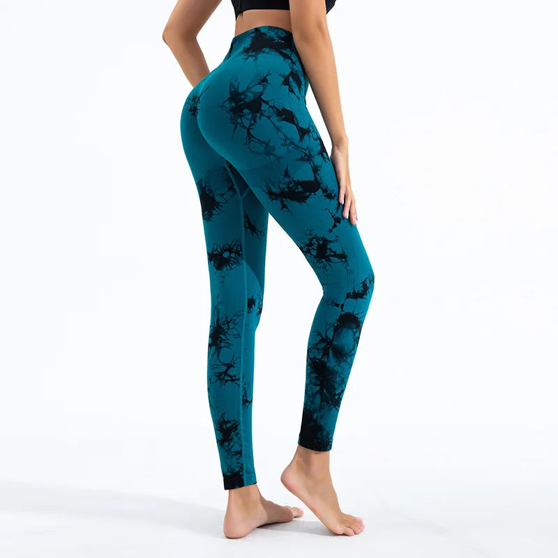 Women’s Tie-Dye Seamless Gym Leggings – Push Up Booty Pants