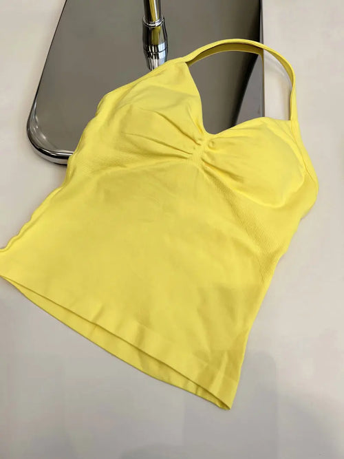 ALMASTRONG Women’s Seamless Longline Yoga Tank – Strappy Gym Top