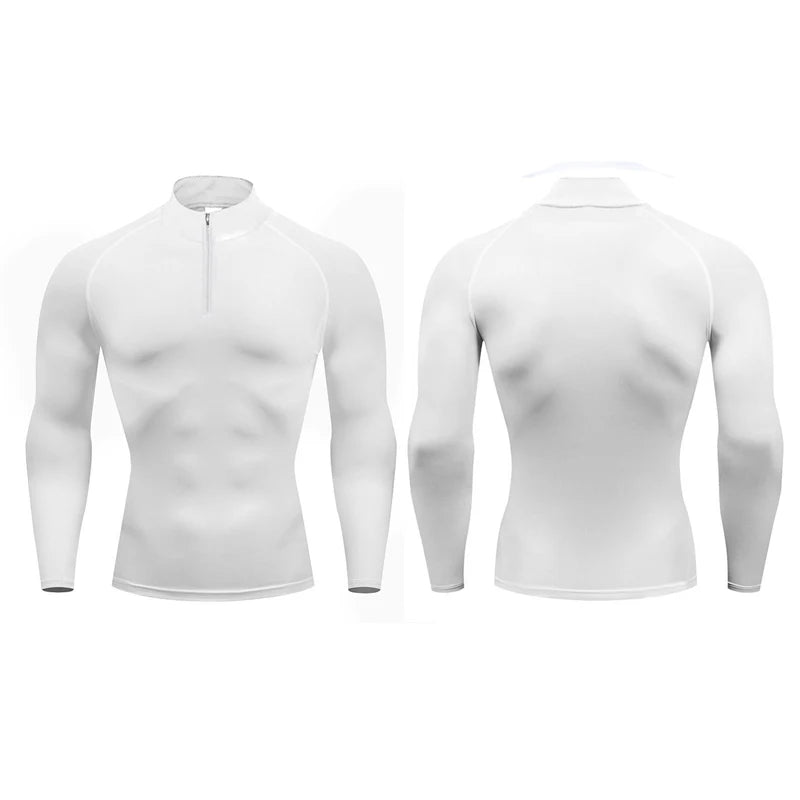Men Running T-shirts Compression Fitness Long Sleeve Sports Polo