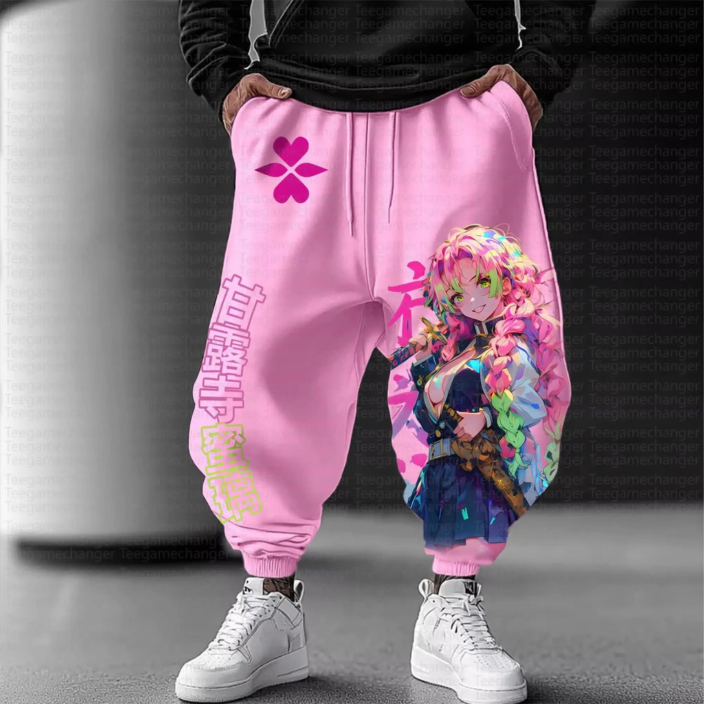 Demon Slayer Anime Print Gym Pants Men Women Streetwear Casual
