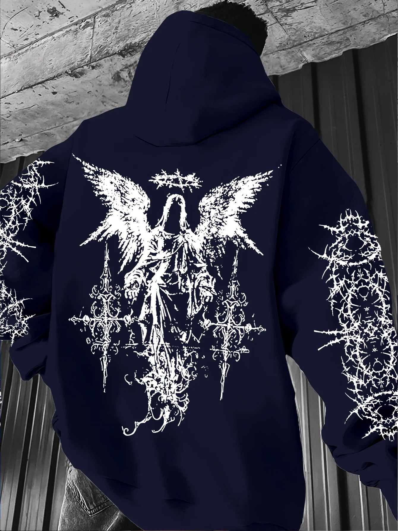 Gothic Style Angel Print Hoodies Men Women Outdoor Street Casual Sport Trend Hip-hop Couple Long-sleeve Autumn Winter Sweatshirt - ALMASTRONG