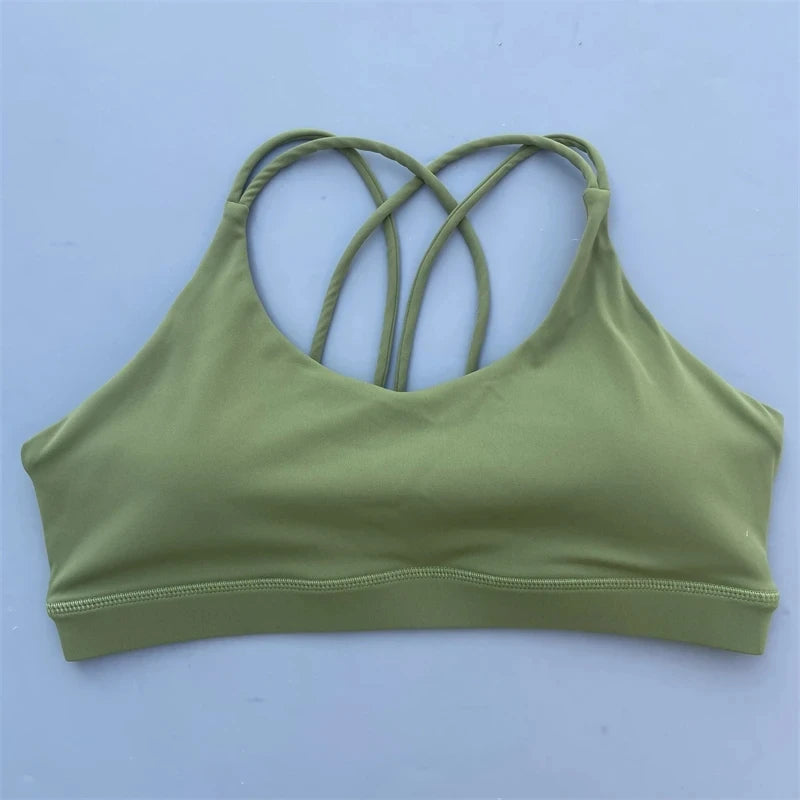 Solid Color soft high strength Women Fitness Bra Tight Sport Top