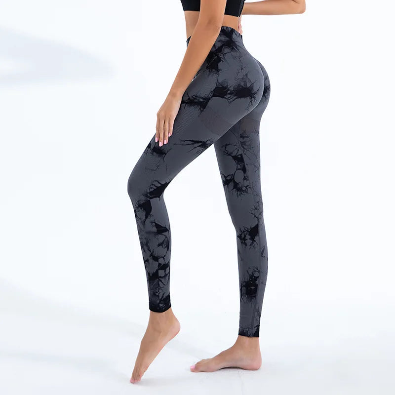 Women’s Tie-Dye Seamless Gym Leggings – Push Up Booty Pants