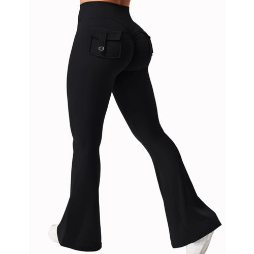 Women’s High Waisted Cargo Leggings – Booty Lift & Flare Fit