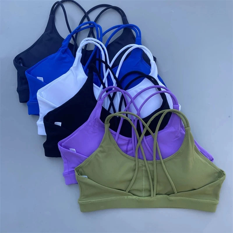 Solid Color soft high strength Women Fitness Bra Tight Sport Top