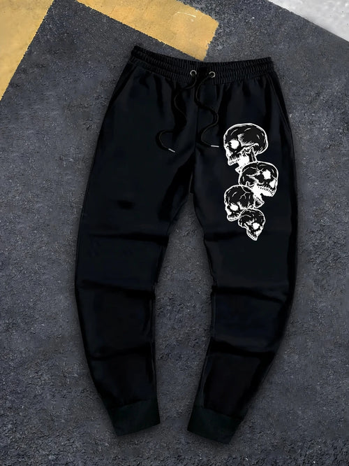 2025 Autumn and Winter Men Punk Streetwear Sweatpants Loose Fit