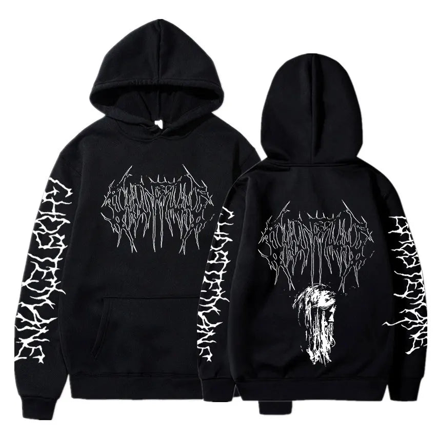 Ghostemane Double Sided Print Hoodie Men's Fashion Hip Hop Metal Rock Hoodies Gothic Oversized Sweatshirt Tracksuit Streetwear - ALMASTRONG
