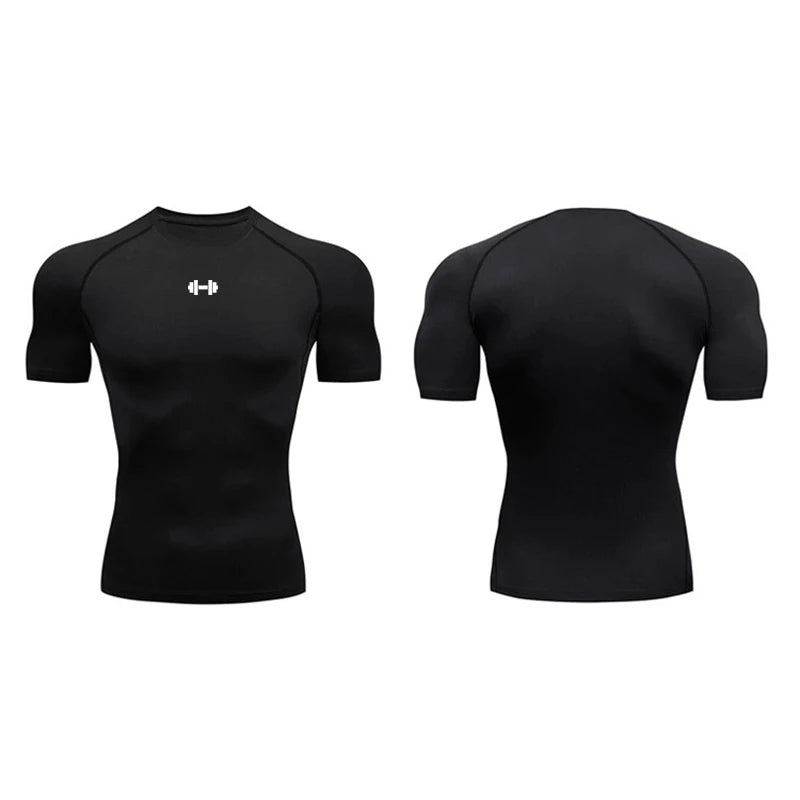 Compression T Shirt Men Summer Sportswear Running T-shirt Elastic