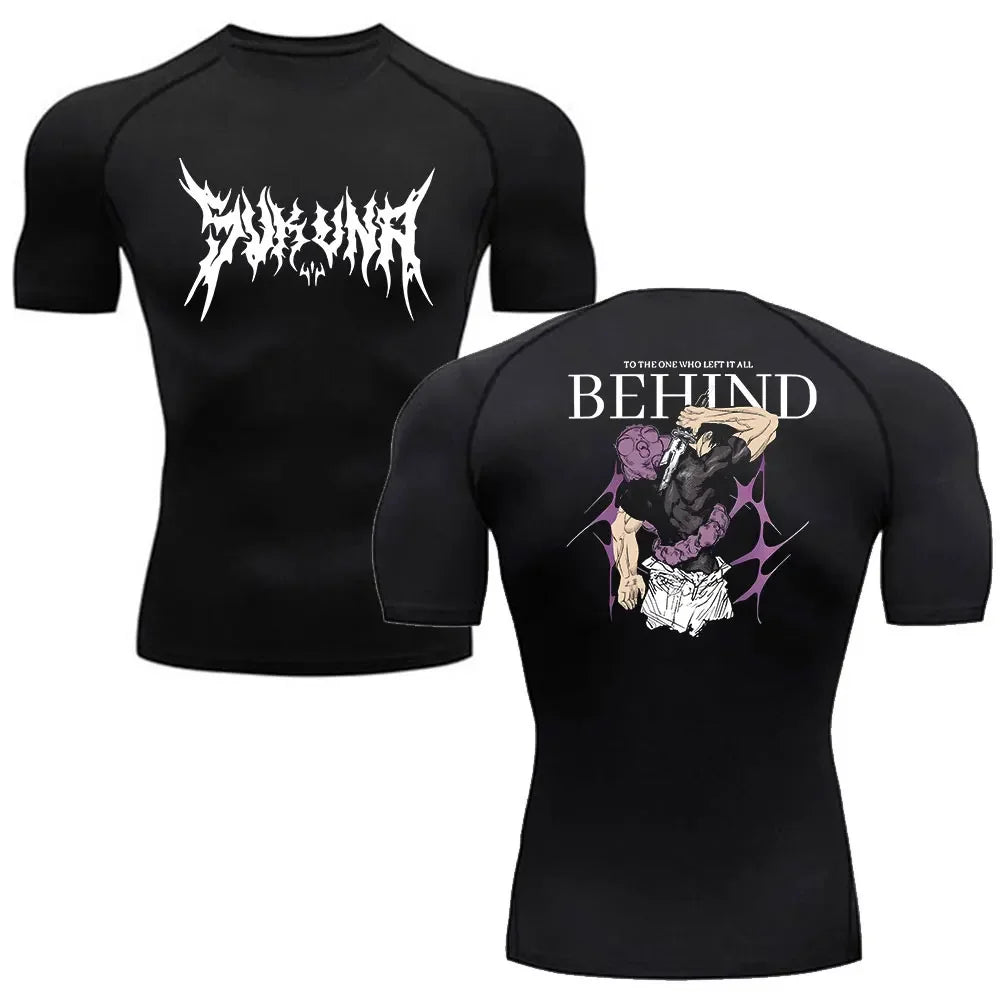 Anime Jujutsu Kaisen Compression Shirt Men Fitness Gym Sport Running T-Shirt Rashgard Tops Tee Quick Dry Short Sleeve T-Shirt - ALMASTRONG