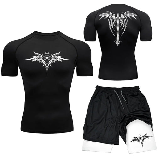 New MMA Boxing Compression Set Sportwear for Men Quick Dry Gym Shorts