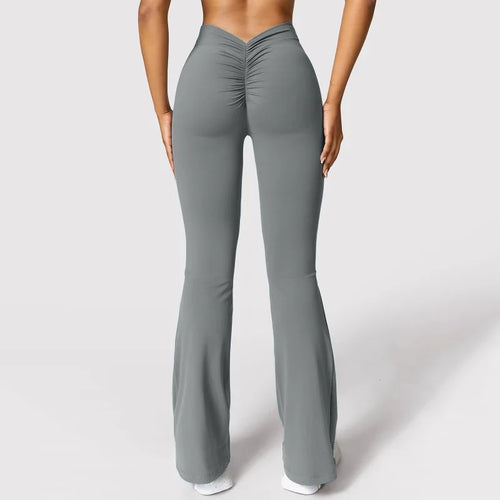 Sexy Yoga Flare Pants Women V-Cut Waist High Waist Push Up Butt