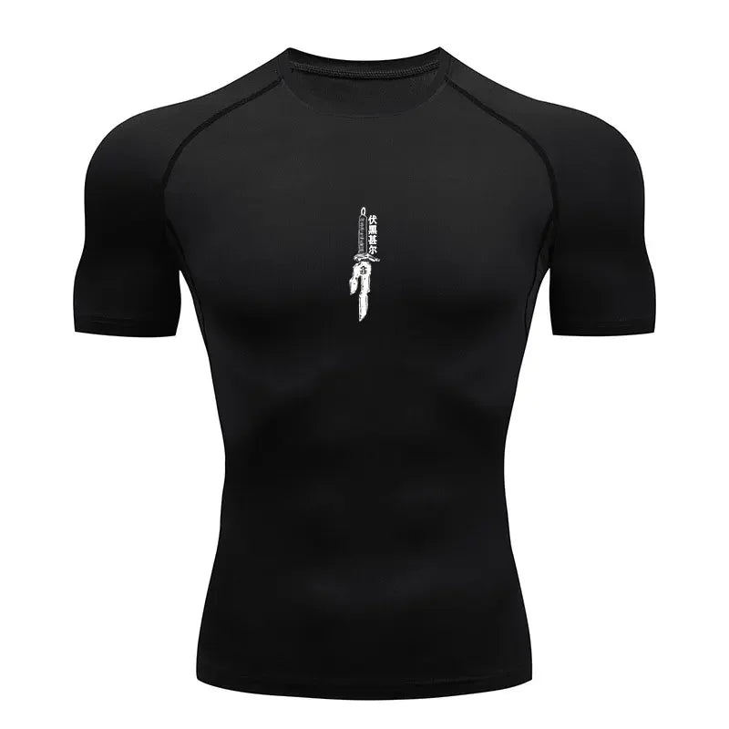 Anime Jujutsu Kaisen Compression Shirt Men Fitness Gym Sport Running T-Shirt Rashgard Tops Tee Quick Dry Short Sleeve T-Shirt - ALMASTRONG