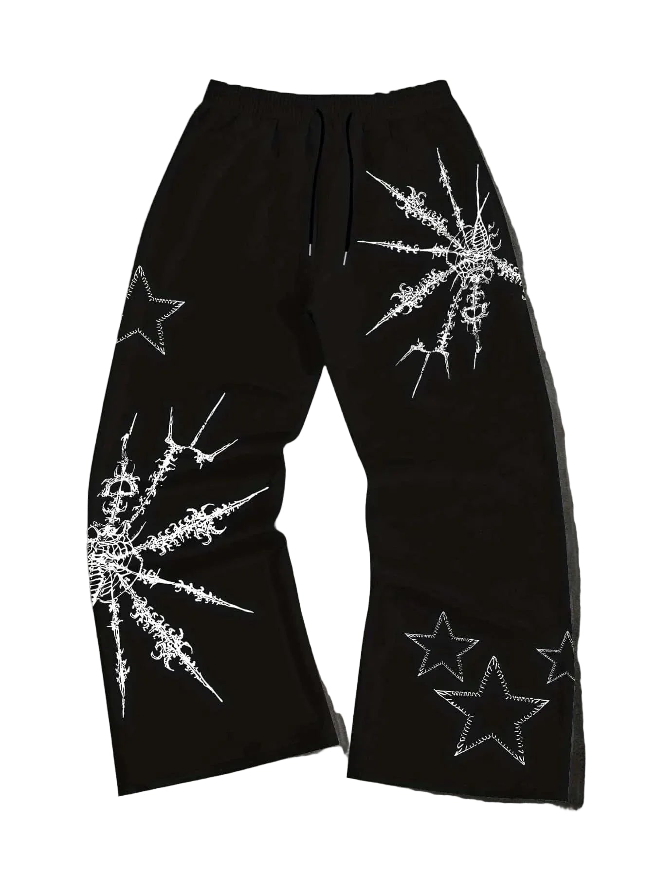 American Street Thorn Star Print Dark Style Trendy Brand Loose Straight Tube Unisex Slimming New Street Style Pants - ALMASTRONG