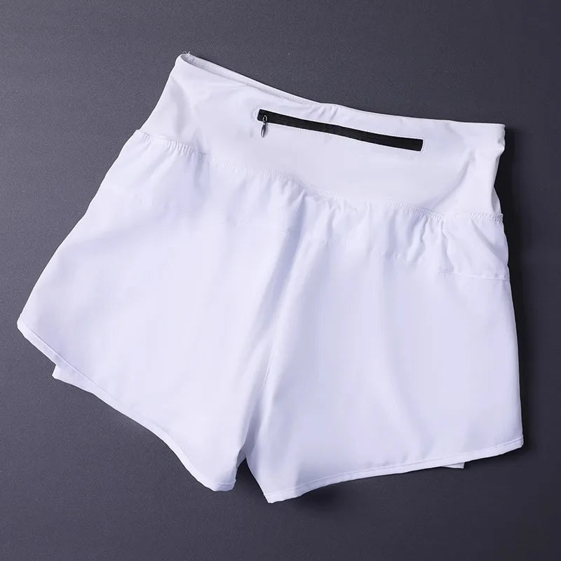 Women's 2 in 1 Shorts with Pockets - Lightweight Breathable Loose