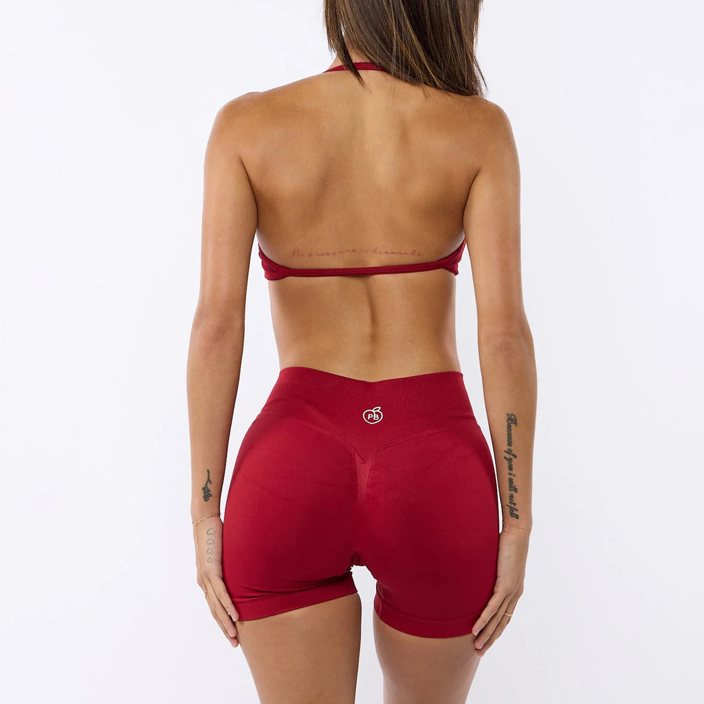 Bum Impact Bra and Shaping Short Set Women Backless Bra & Sports Shorts Sexy Female Seamless Yoga Sportswear Underwear Clothes - ALMASTRONG