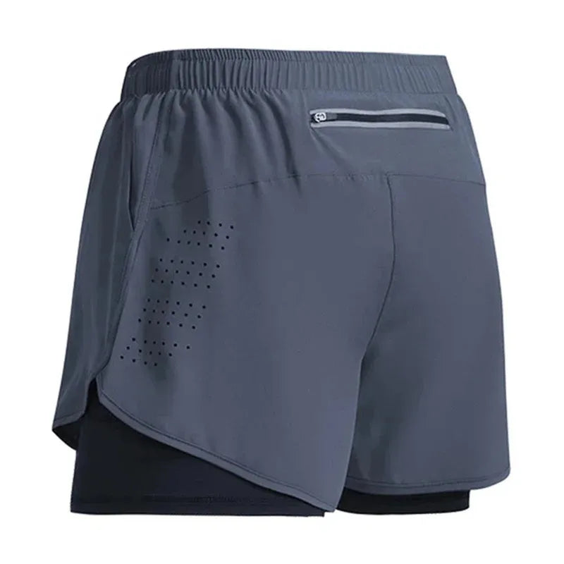 2024 New Men's Fitness Training Shorts Summer 2 In 1 Quick Dry Gym