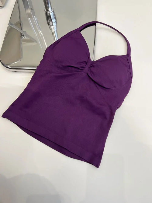 ALMASTRONG Women’s Seamless Longline Yoga Tank – Strappy Gym Top