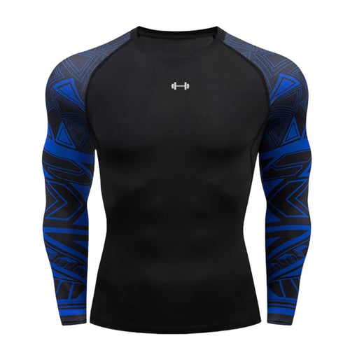 Gym Compression Dry Fit Men's Long Sleeves Fitness T-shirt Spring And