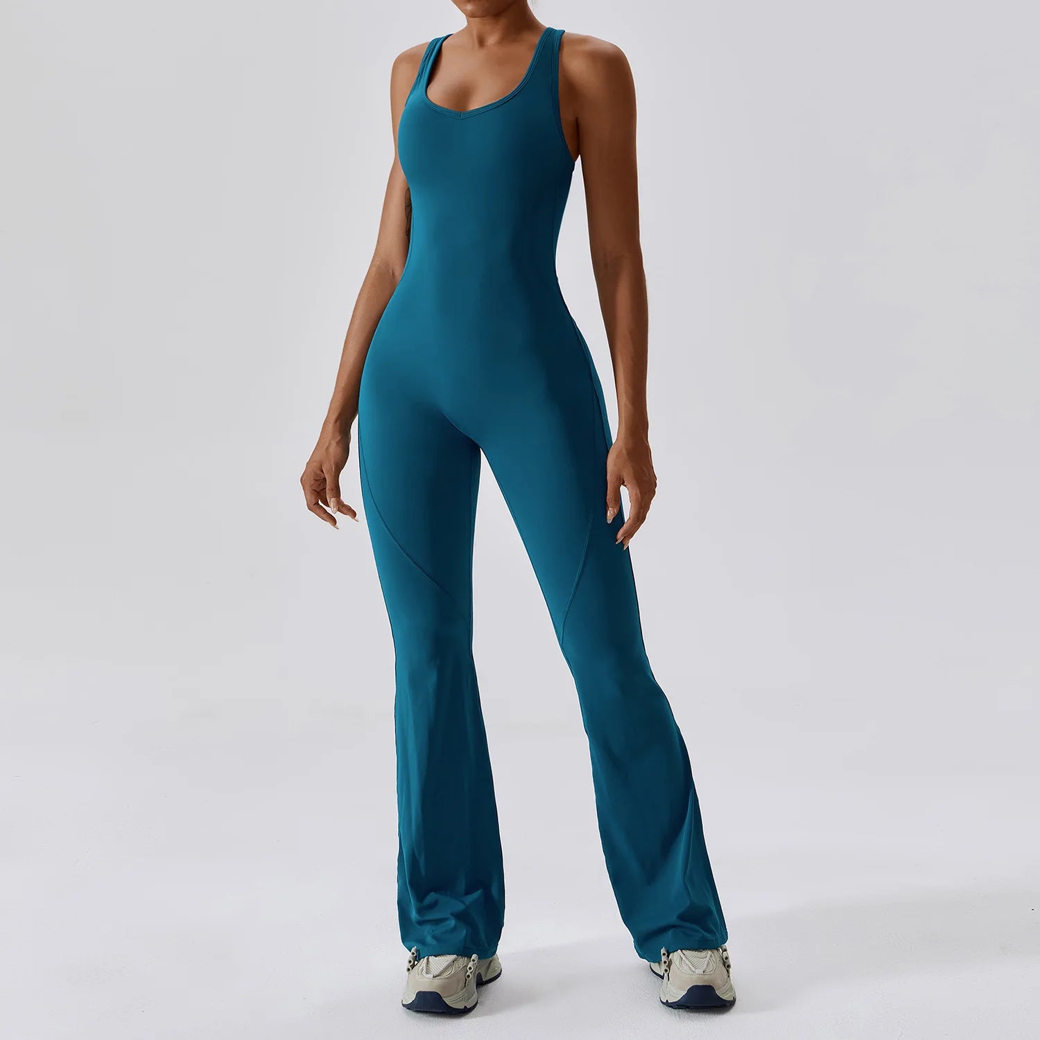 ALMASTRONG women's sports jumpsuit, stretchy gym and yoga romper, ideal for fitness, training, and workout sessions.