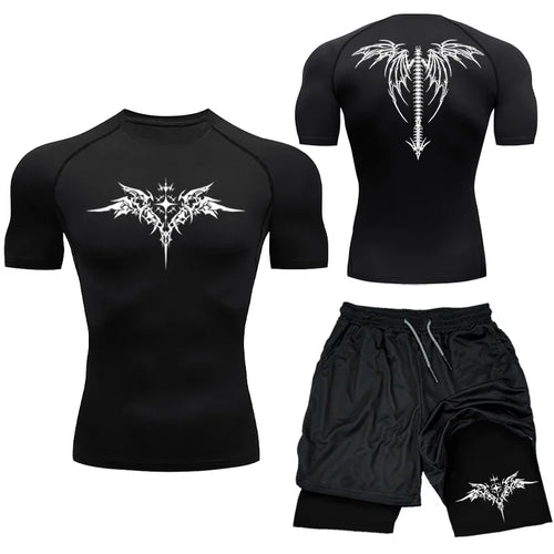 New MMA Boxing Compression Set Sportwear for Men Quick Dry Gym Shorts
