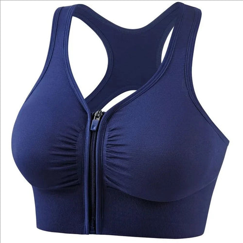 Women’s Front Zipper Sports Bra – Fitness Top