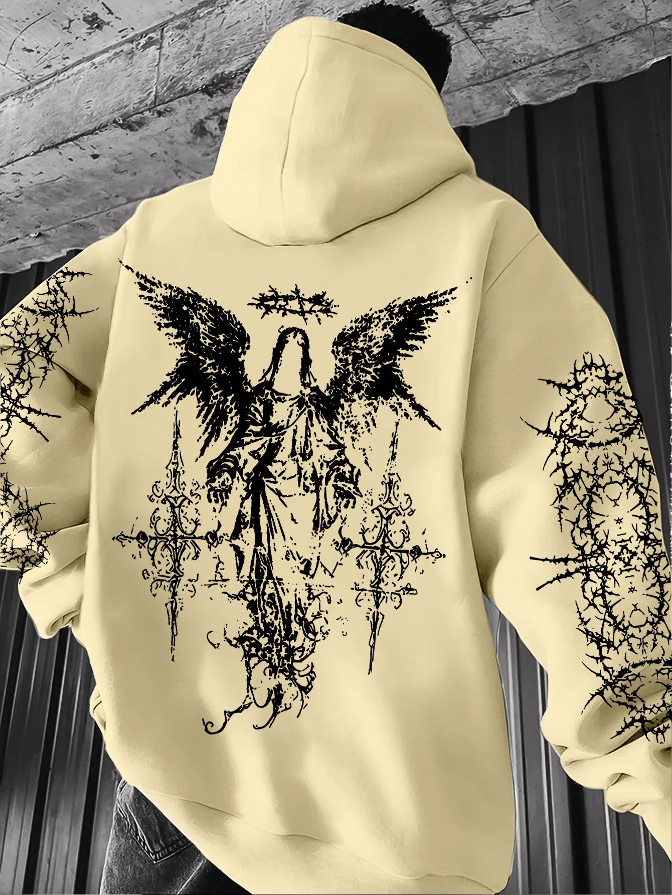 Gothic Style Angel Print Hoodies Men Women Outdoor Street Casual Sport Trend Hip-hop Couple Long-sleeve Autumn Winter Sweatshirt - ALMASTRONG
