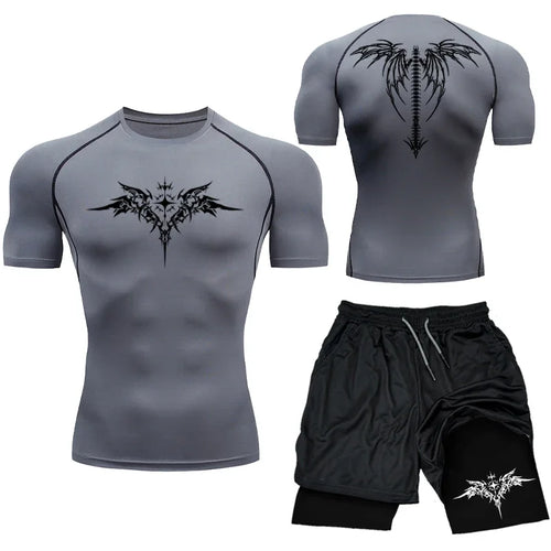 New MMA Boxing Compression Set Sportwear for Men Quick Dry Gym Shorts