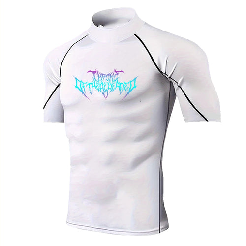 Summer Gym Fitness Stretch Top Men's Anime Compression Shirt Jiu-Jitsu