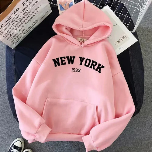 Women’s Gym Hoodie – New York Letter Sweatshirt