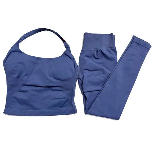 ALMASTRONG Women’s 2-Piece Yoga Set – Halter Top & Leggings Outfit