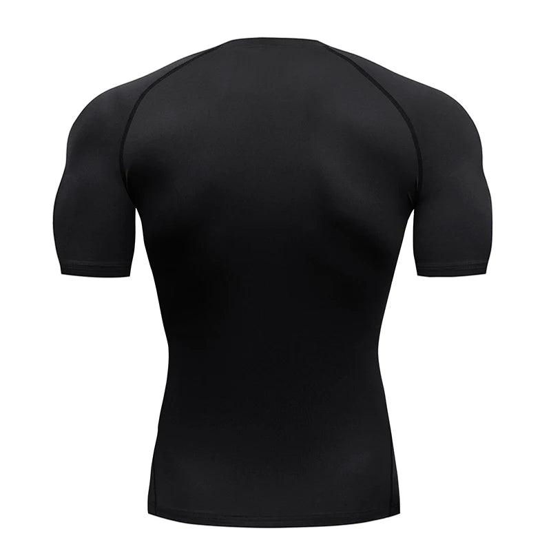 Men Running Compression T-shirt Short Sleeve Sport Tees Gym Fitness