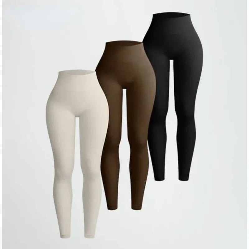 Thread Knited Leggings Women Seamless Slim Tights Gym Trainning