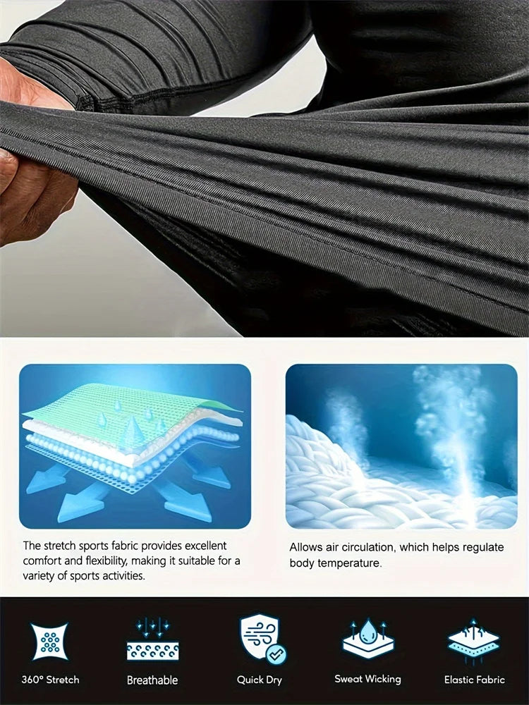 ALMASTRONG Men’s Gothic Compression T-Shirt – High-Neck Quick-Dry Training