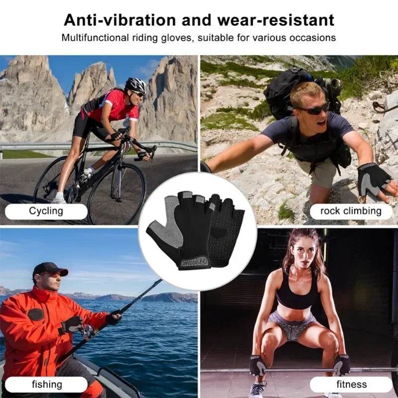 Fingerless Gym Training Gloves for Men Women Cycling Gloves Sports