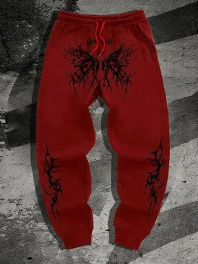 Featuring dark style printed sports pants, men's and women's street fashion pants, autumn and winter casual youth sports jogging - ALMASTRONG