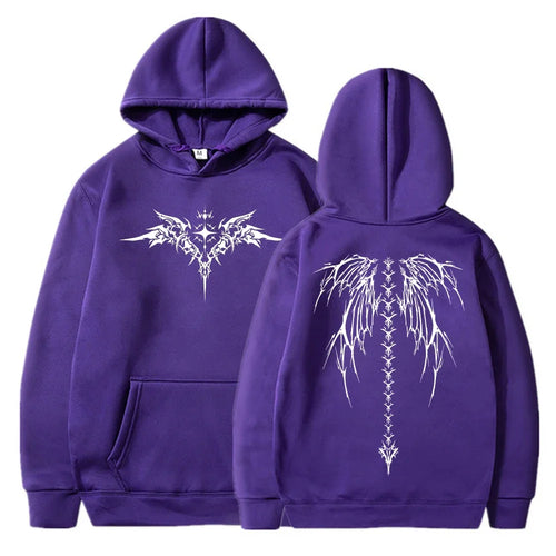 Men’s Wing Print Hoodie – Fashionable Long Sleeve